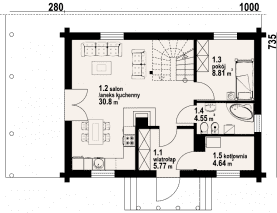 Rzut projektu zawoja dw 11 - Parter