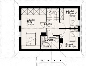 Rzut projektu zawoja dw 11 - Poddasze