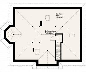 Rzut projektu zadębie 19 - Poddasze