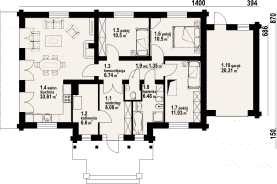 Rzut projektu chmielów 3 dw z garażem - Parter