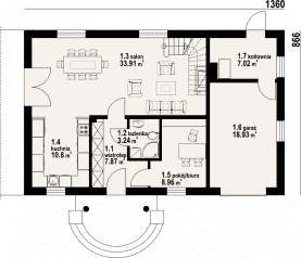 Rzut projektu cisna m11 - Parter