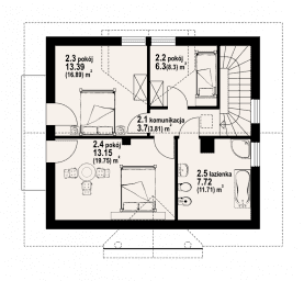 Rzut projektu cisna x - Poddasze