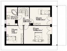 Rzut projektu świdnica 36 dws - Poddasze