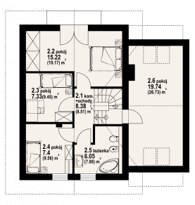 Rzut projektu gronowo x - Poddasze