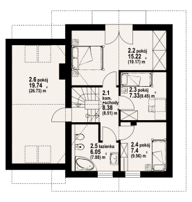 Rzut projektu gronowo y - Poddasze