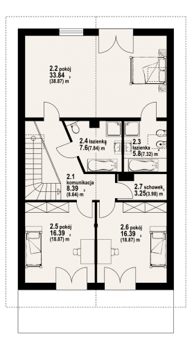Rzut projektu wąsowo mg2 - Poddasze