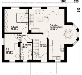 Rzut projektu sadowo - Parter