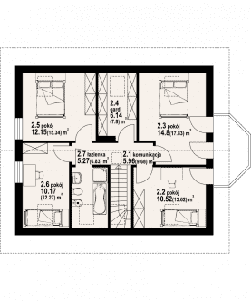 Rzut projektu sadowo 9g - Poddasze
