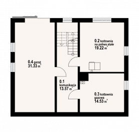 Rzut projektu jaworki 14m - Piwnica
