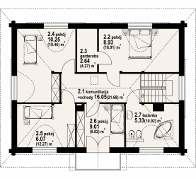 Rzut projektu chmielniki małe dw 19 - Poddasze