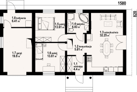 Rzut projektu miłków duży g - Parter