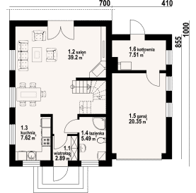 Rzut projektu gronowo 3 - Parter