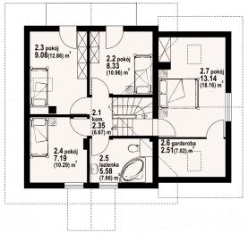 Rzut projektu gładyszów dwsk - Poddasze