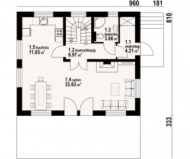 Rzut projektu jaworzynka nowa mg - Parter