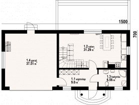 Rzut projektu gródek 55 - Parter