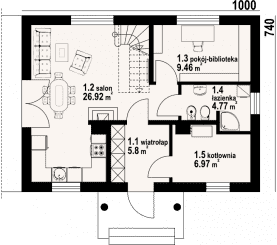 Rzut projektu hoczew bk 11 - Parter