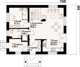 Rzut projektu sanów - Parter