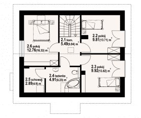 Rzut projektu sanów - Poddasze