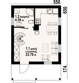 Rzut projektu gajowo 68 dws - Parter