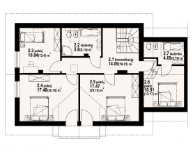 Rzut projektu tomaszów g bliźniak - Poddasze