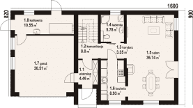Rzut projektu osiek 15n - Parter