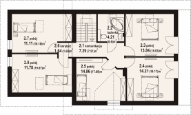 Rzut projektu osiek 15n - Poddasze