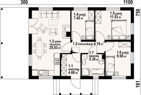 Rzut projektu zawoja dws 17t - Parter