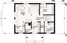 Rzut projektu chmielniki małe 7 dws - Parter