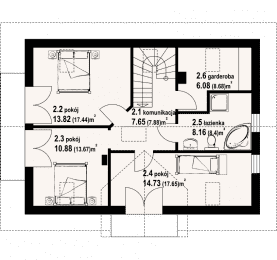 Rzut projektu janowice 3 mgk - Poddasze