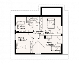Rzut projektu świdnica dws 37 - Poddasze