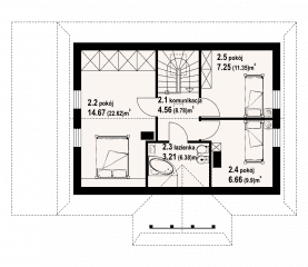 Rzut projektu zawoja dw 21 - Poddasze