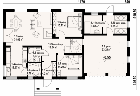 Rzut projektu miechów 3 gg - Parter