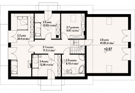 Rzut projektu miechów 3 gg - Poddasze