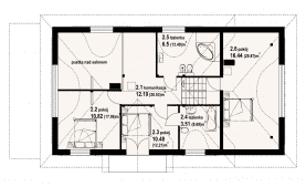 Rzut projektu chmielniki małe dw 65 - Poddasze