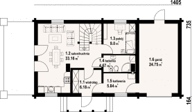 Rzut projektu zawoja g13 dw - Parter