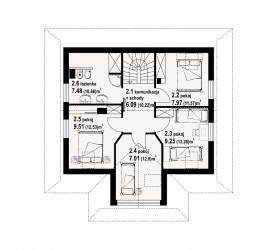 Rzut projektu jodłownik 3 dw - Poddasze