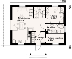 Rzut projektu zawoja mk5 - Parter