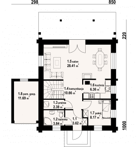 Rzut projektu grywałdowo dw - Parter