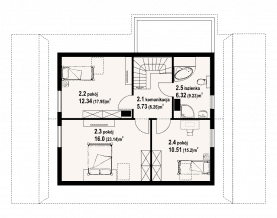 Rzut projektu świdnica dw 46 - Poddasze