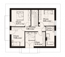 Rzut projektu sadowice g - Poddasze