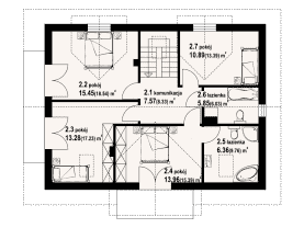 Rzut projektu karowice m1x - Poddasze