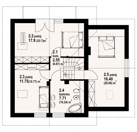 Rzut projektu gładyszów plus - Poddasze