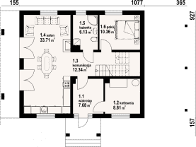 Rzut projektu zawojów plus k - Parter