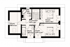Rzut projektu oleśnica 19 - Poddasze
