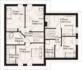 Rzut projektu gładyszów 72 - Poddasze
