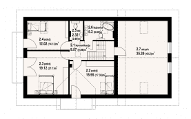 Rzut projektu biskupice m7 - Poddasze