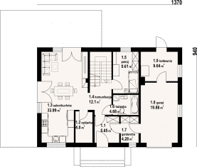 Rzut projektu tarnowo 1g - Parter