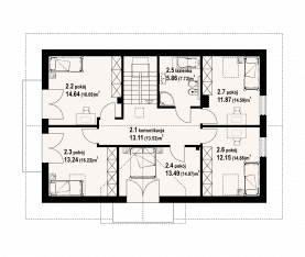 Rzut projektu tarnowo 1g - Poddasze