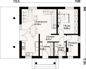 Rzut projektu sarnowo m1 - Parter