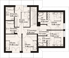 Rzut projektu krosno 5ggk - Poddasze